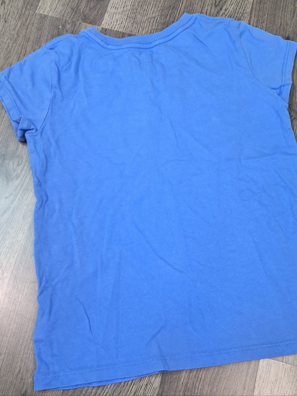Polo Ralph Laurrn Girls Size Medium Blue T Shirt Metallic Logo 100% Cotton - Picture 2 of 5